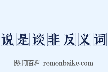 说是谈非反义词是什么意思的图片